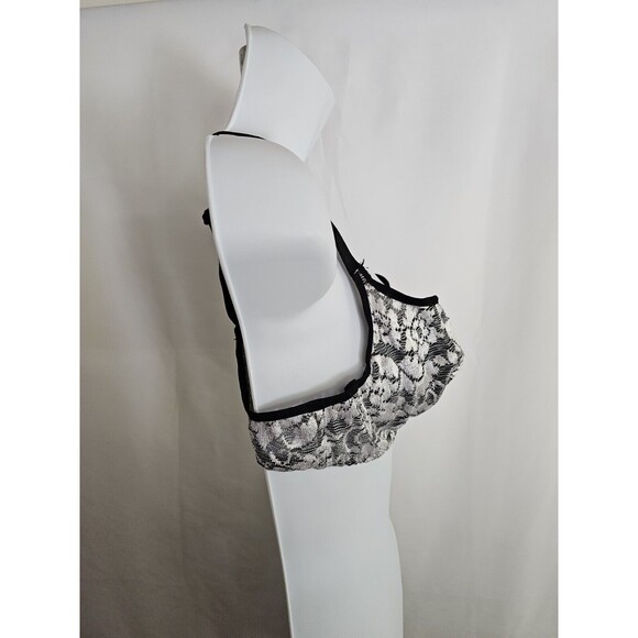 donna l'oren Bra Womens Black & White Lace Underwire Unpadded Size 38C - Picture 5 of 8